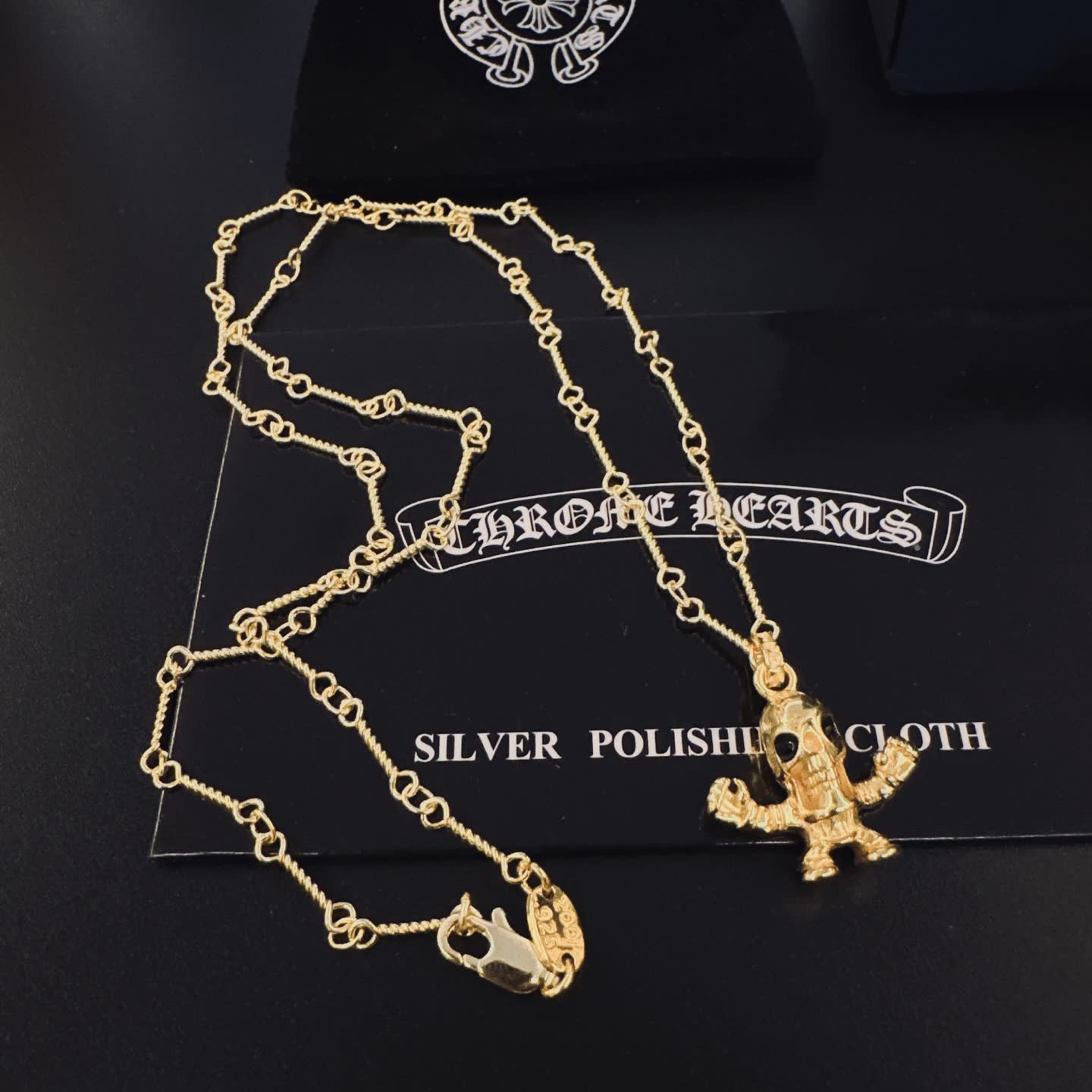 Chrome Hearts Gold Tone Pendant Necklace